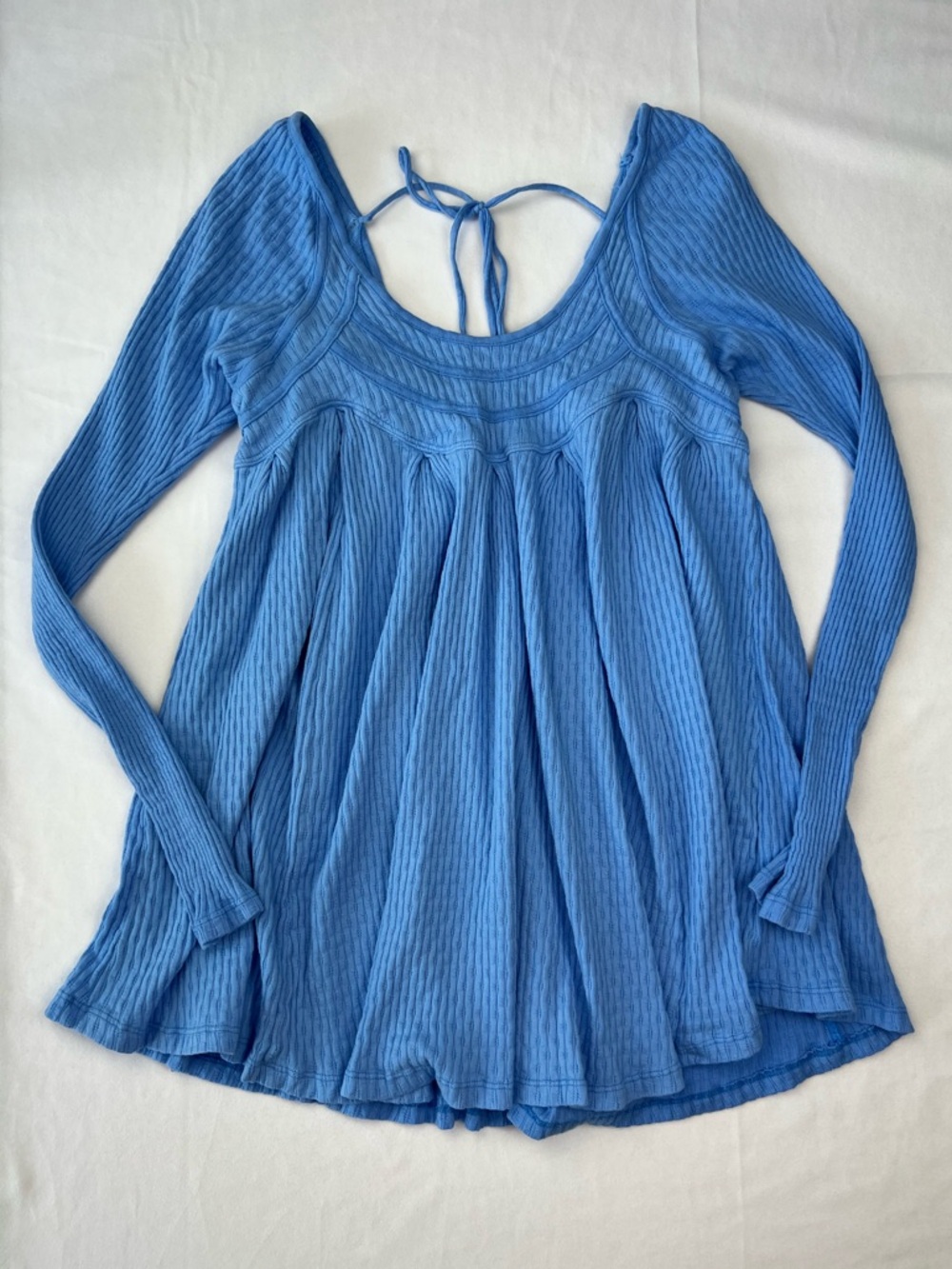 Free People Its Always You Tie Back Cotton Swing Top In Cornflower Blue Small